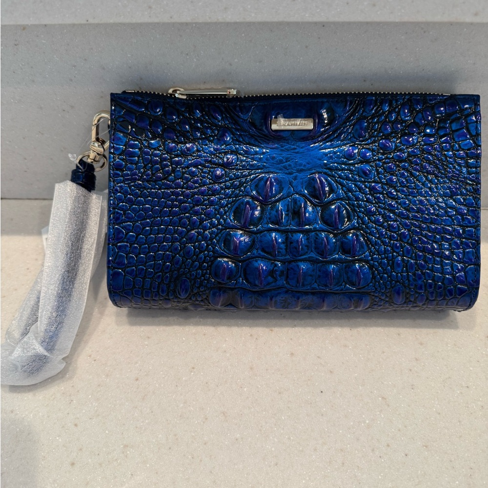 Brahmin Navy Embossed Leather Bag